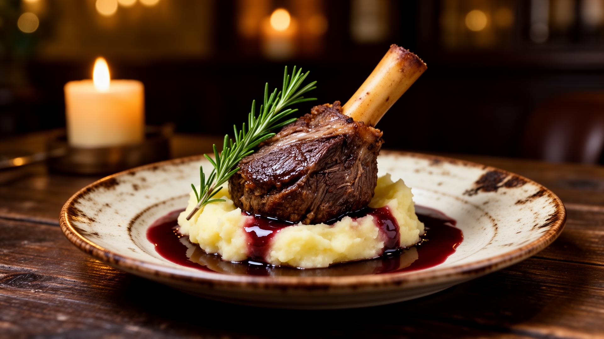 Slow-Braised Lamb Shank at The Prince Regent Chertsey