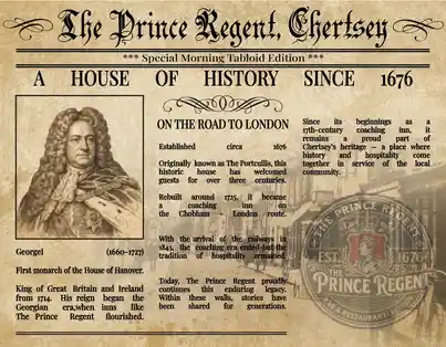 Original establishment record of The Prince Regent, Chertsey, Surrey, dated 1676